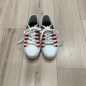President Donald Trump US Flag Unisex Sneakers Shoes W10/M7.5 MAGA USA